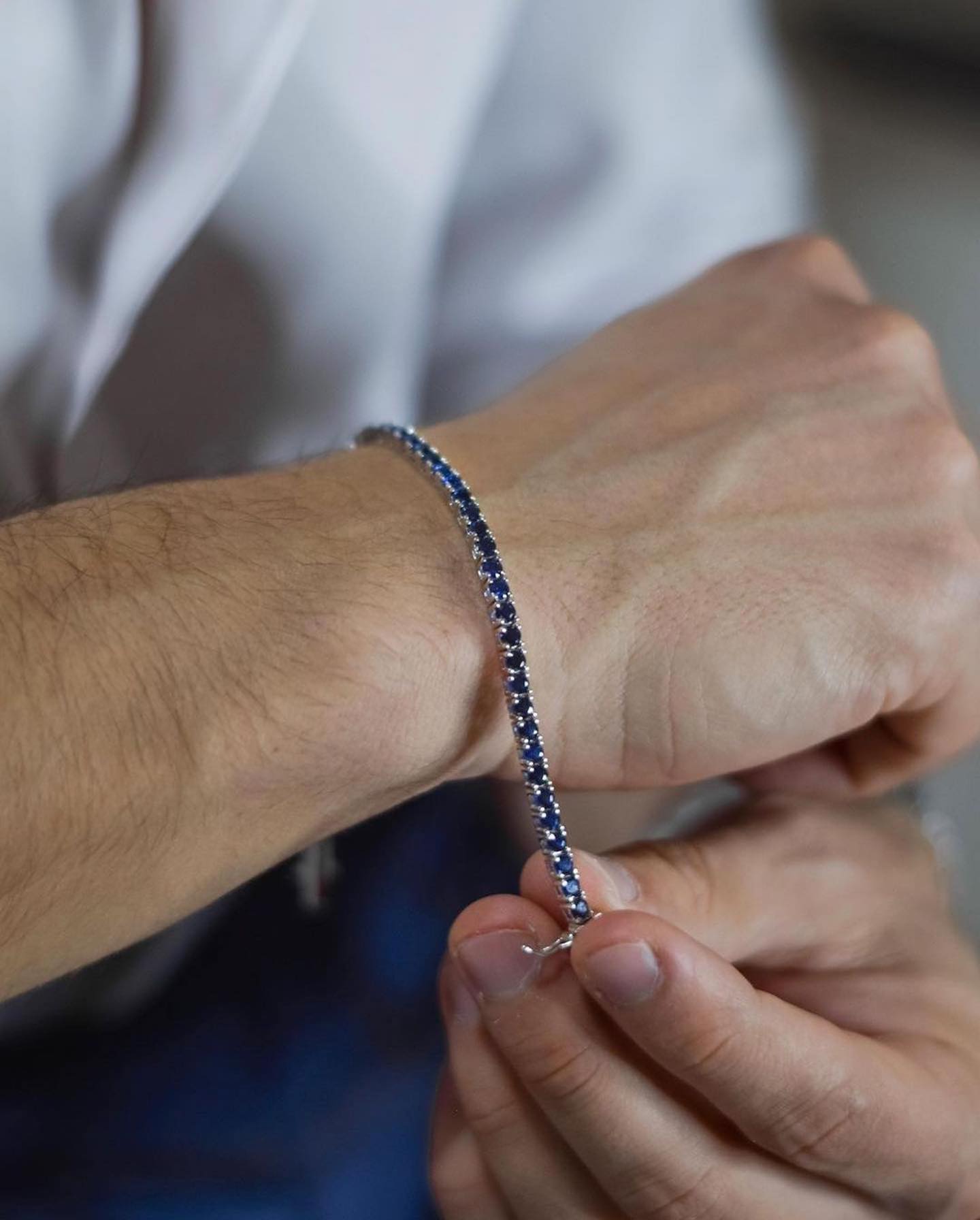 Bracciale Cometa in argento con dettagli in blu
